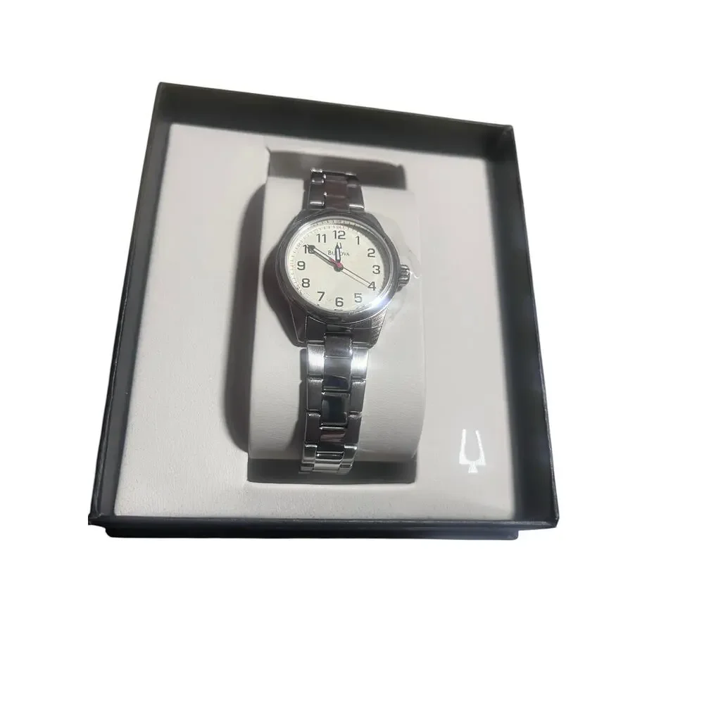 Women’s Bulova Stainless Steel Bracelet Watch NWB 96L167 28 mm